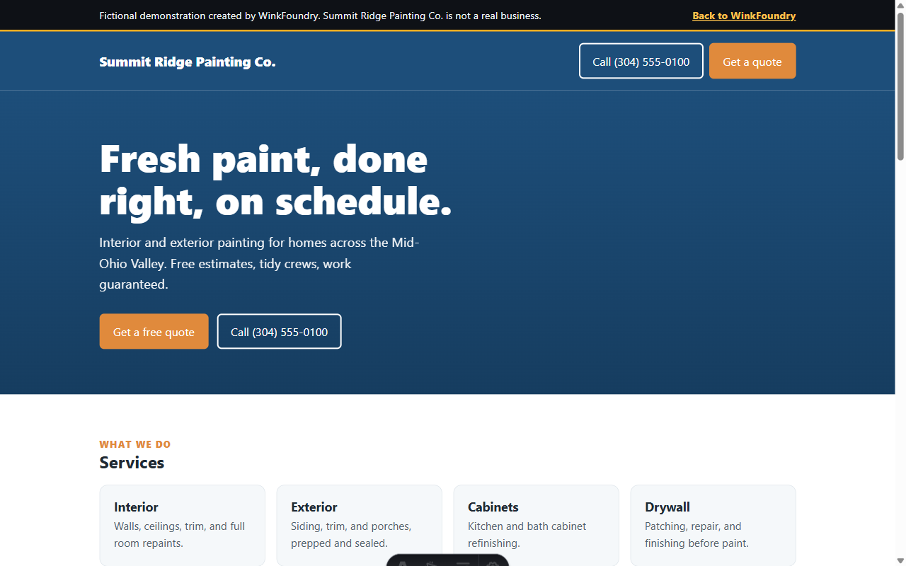 Summit Ridge Painting Co. demonstration site